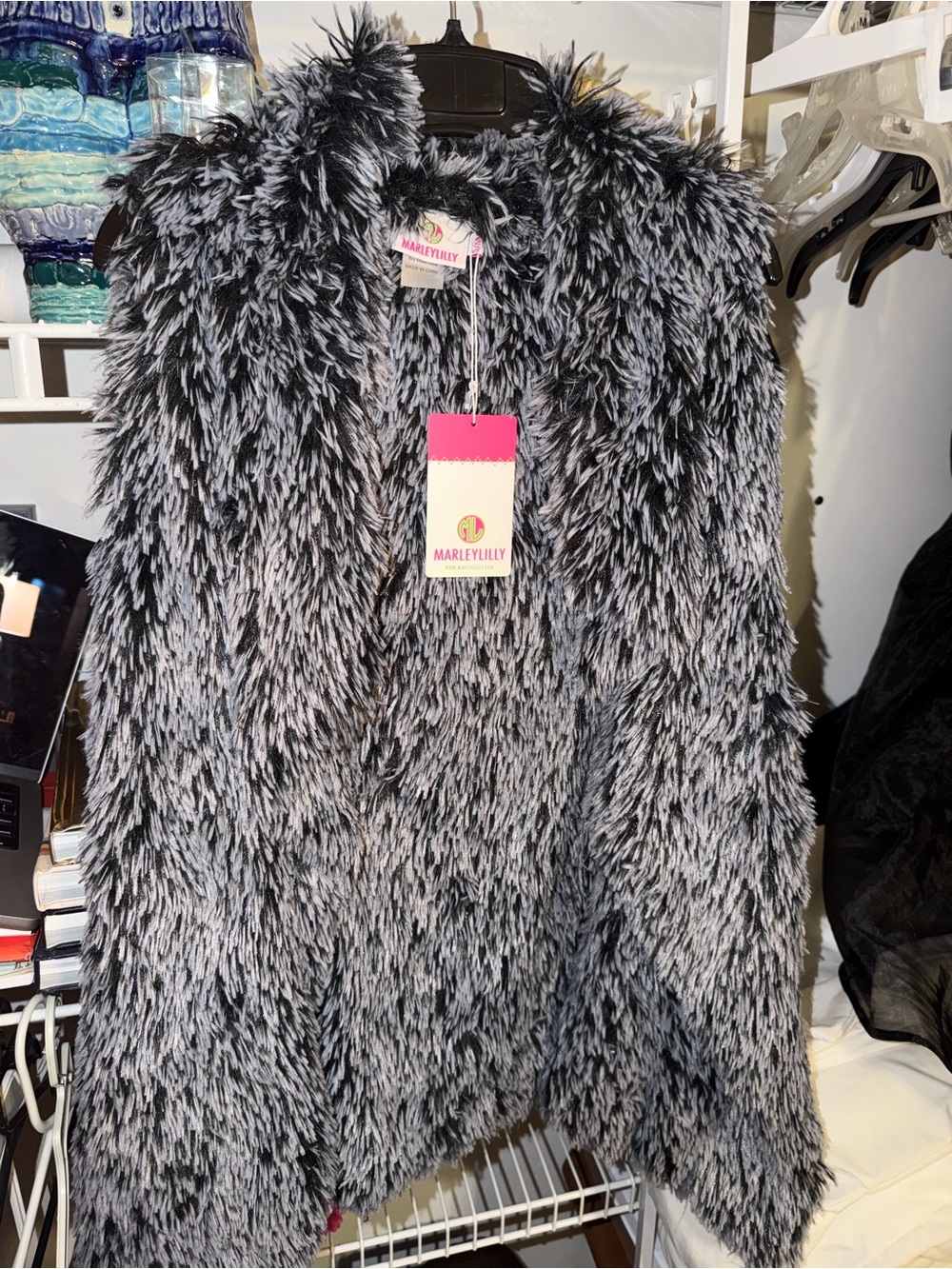 MarleyLilly Black & White Faux Fur Teddy Jacket